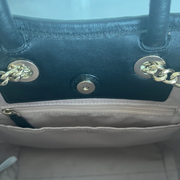 Kate Spade New York Bloom Logo Quilted Leather Backpack Black Drawstring Chain - Picture 8 of 14